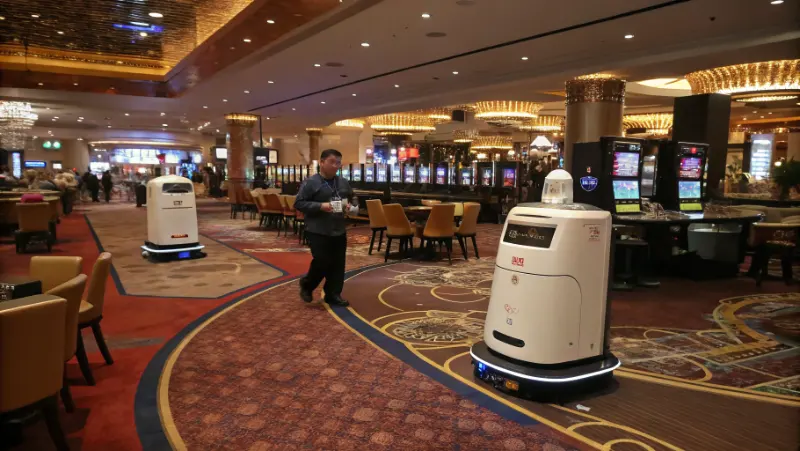 Autonomous robots handling casino logistics operations
